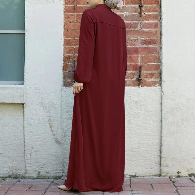 zipper cardigan with a pocket, elegant and loose dress