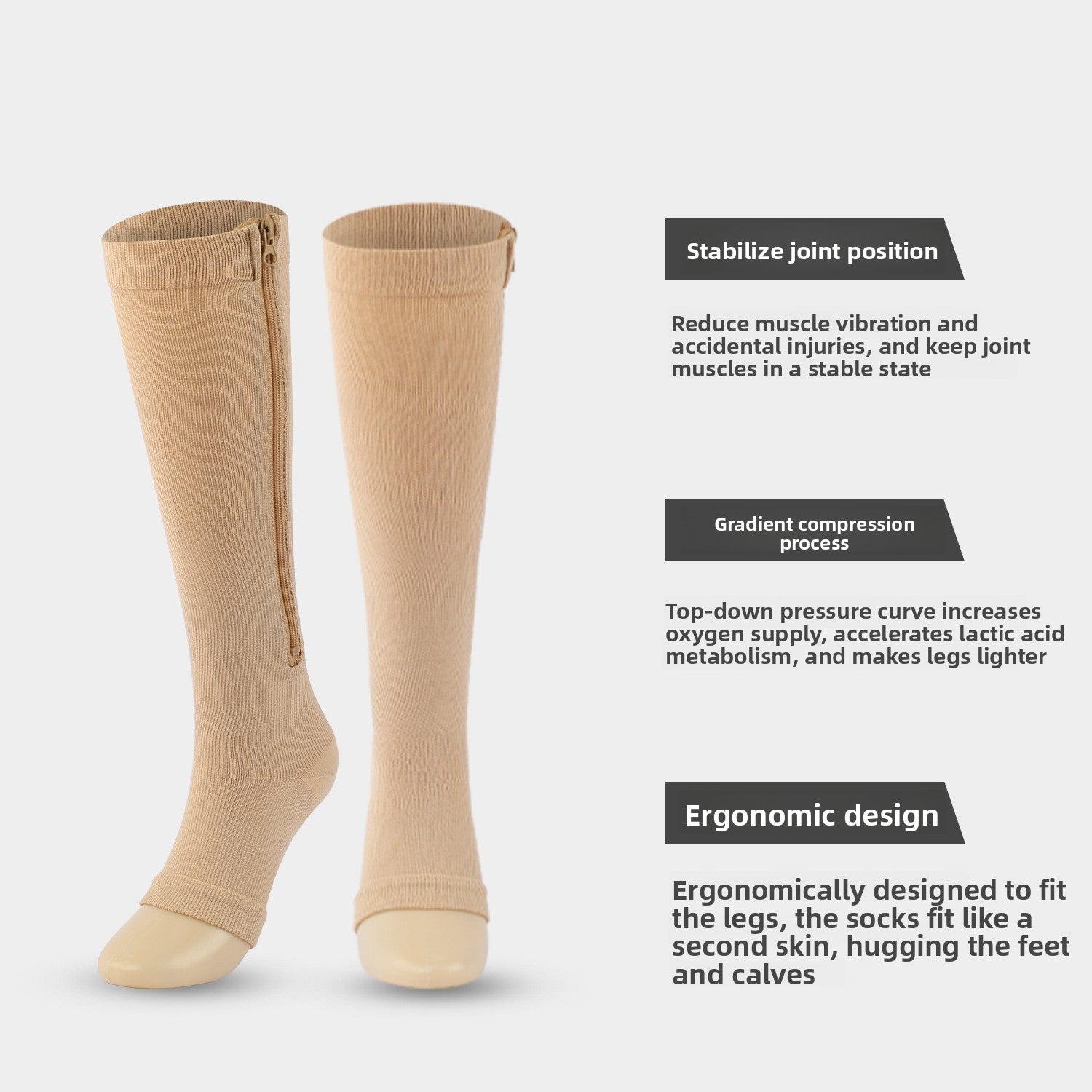 Zipper Compression Socks