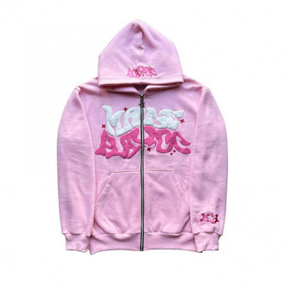 Zipper Digital Print Hoodie