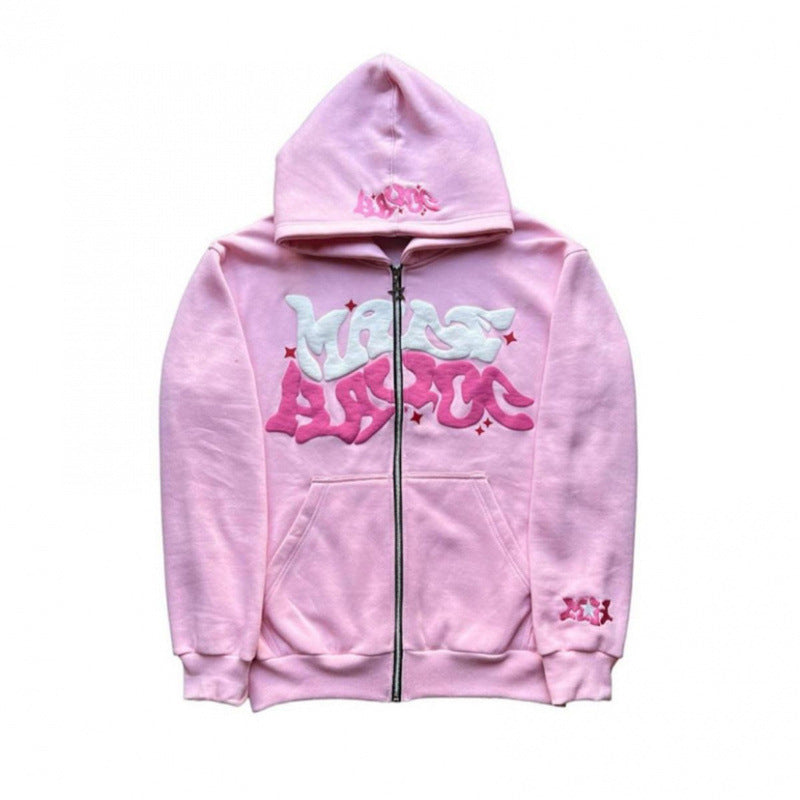 Zipper Digital Print Hoodie