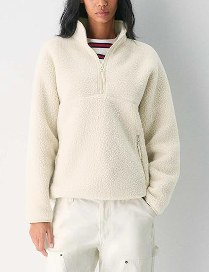 Zipper Pullover Lamb Wool Sweatshirt