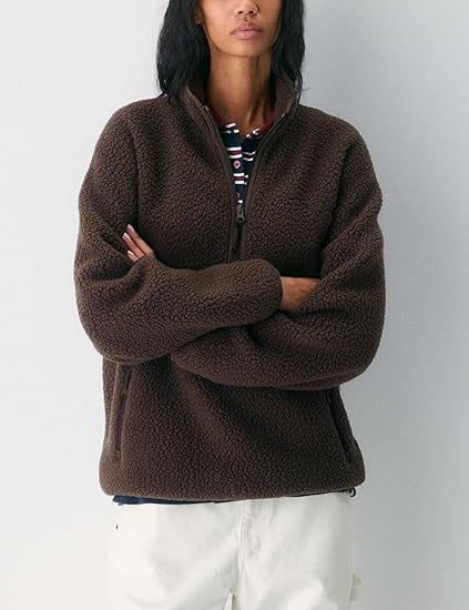 Zipper Pullover Lamb Wool Sweatshirt
