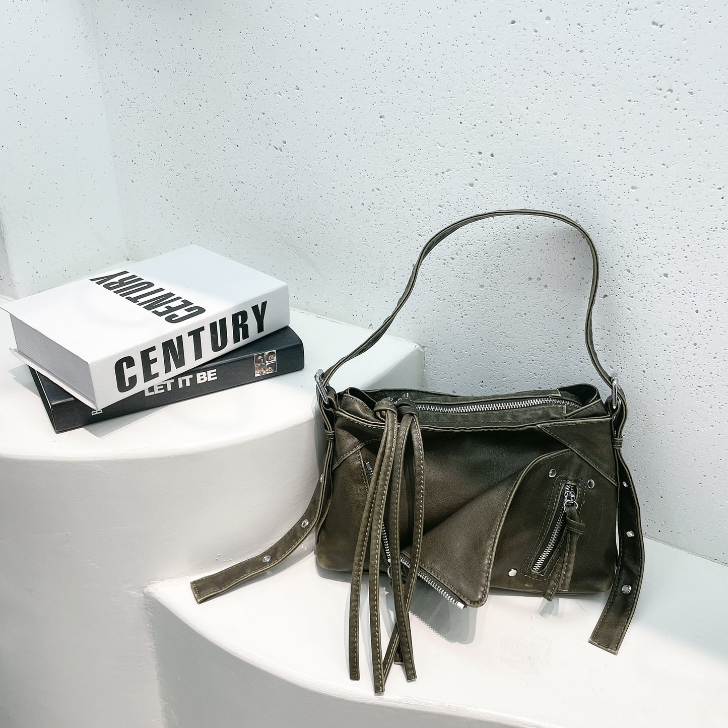 Zipper Shoulder Crossbody Bag Vintage Harajuku Style