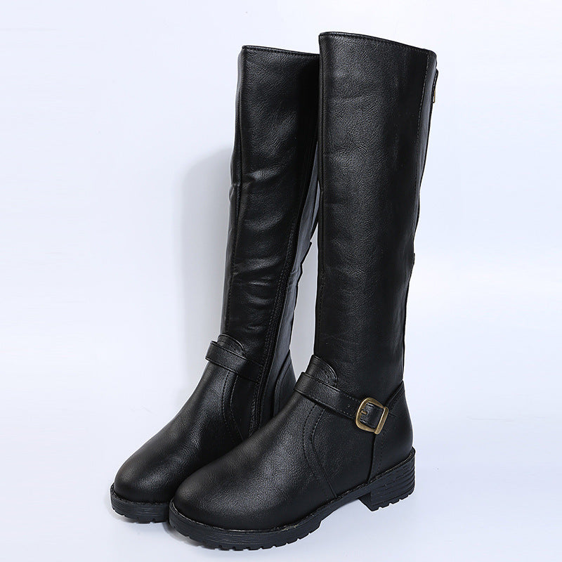 Zipper thigh-high boots