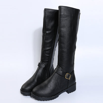 Zipper thigh-high boots