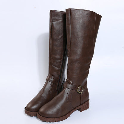 Zipper thigh-high boots