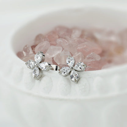 Zircon Accent Steel Earrings