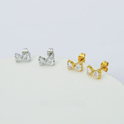 Zircon Accent Steel Earrings