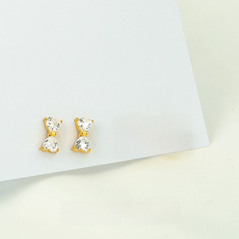 Zircon Accent Steel Earrings