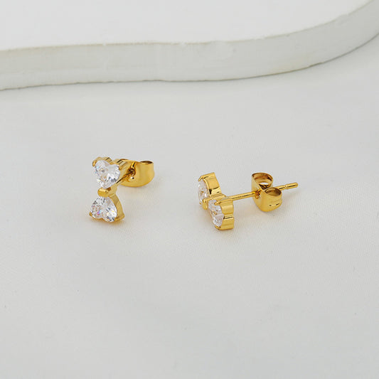 Zircon Accent Steel Earrings