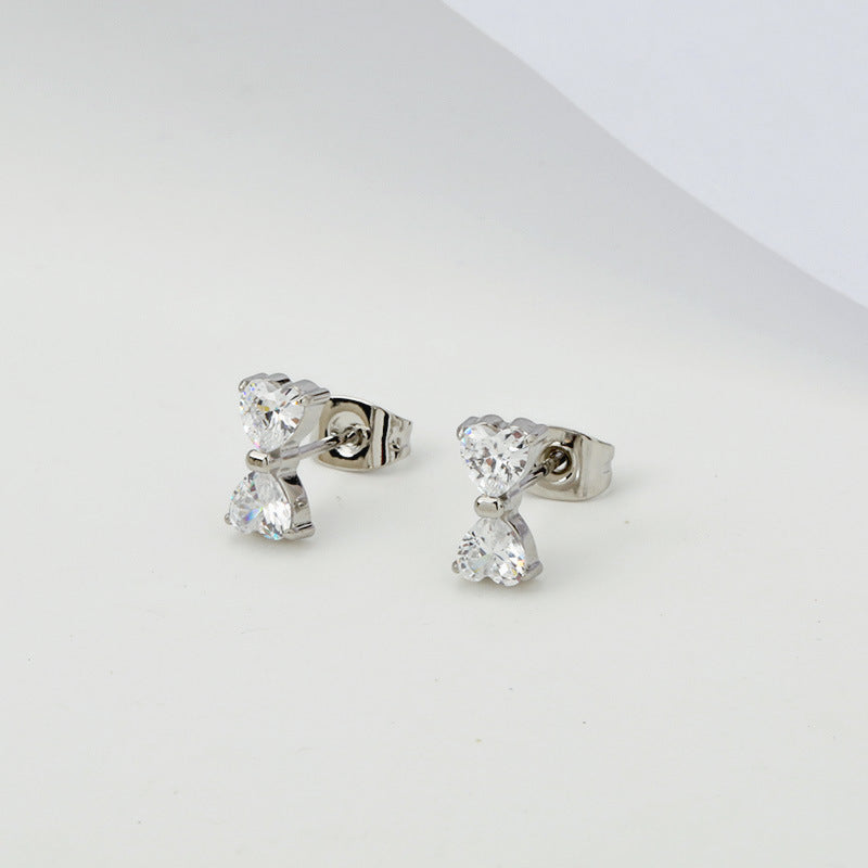 Zircon Accent Steel Earrings