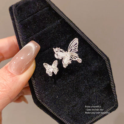 Zircon Butterfly Hollow Open Ring for Women