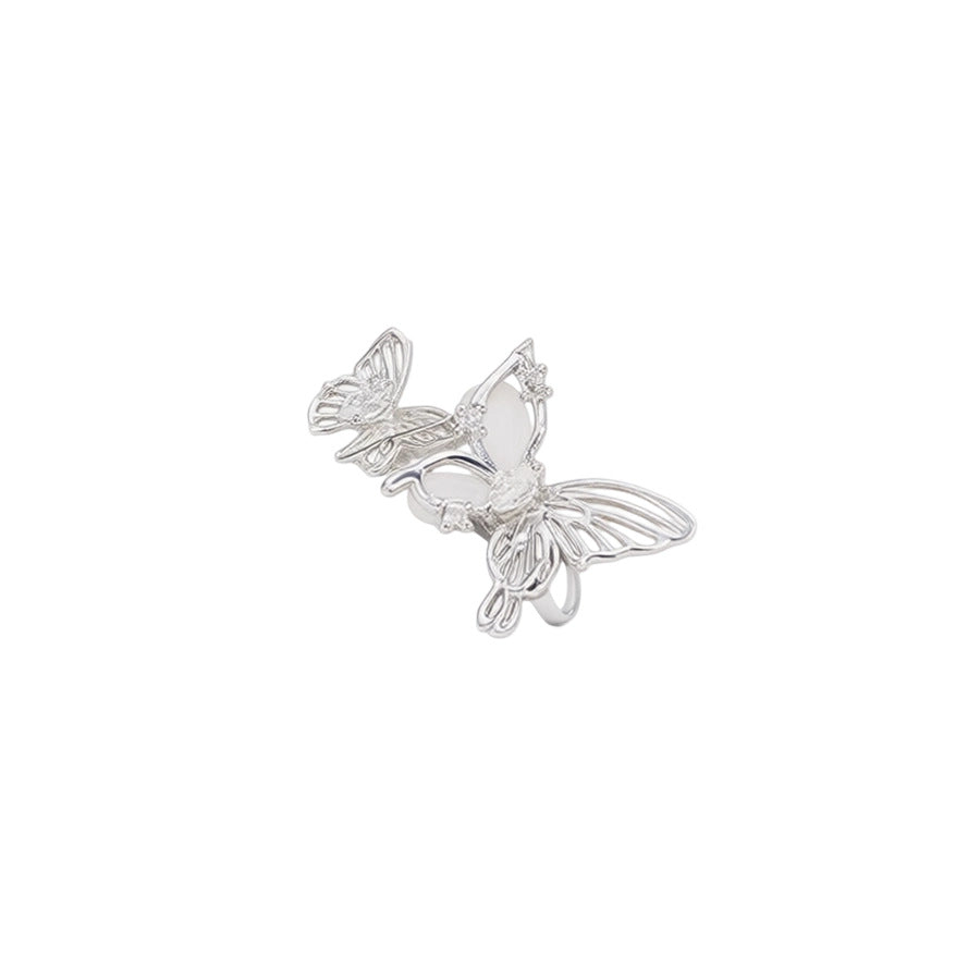 Zircon Butterfly Hollow Open Ring for Women