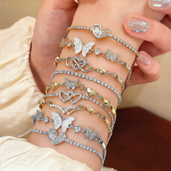 Double layer star tassel bracelet white k a-315