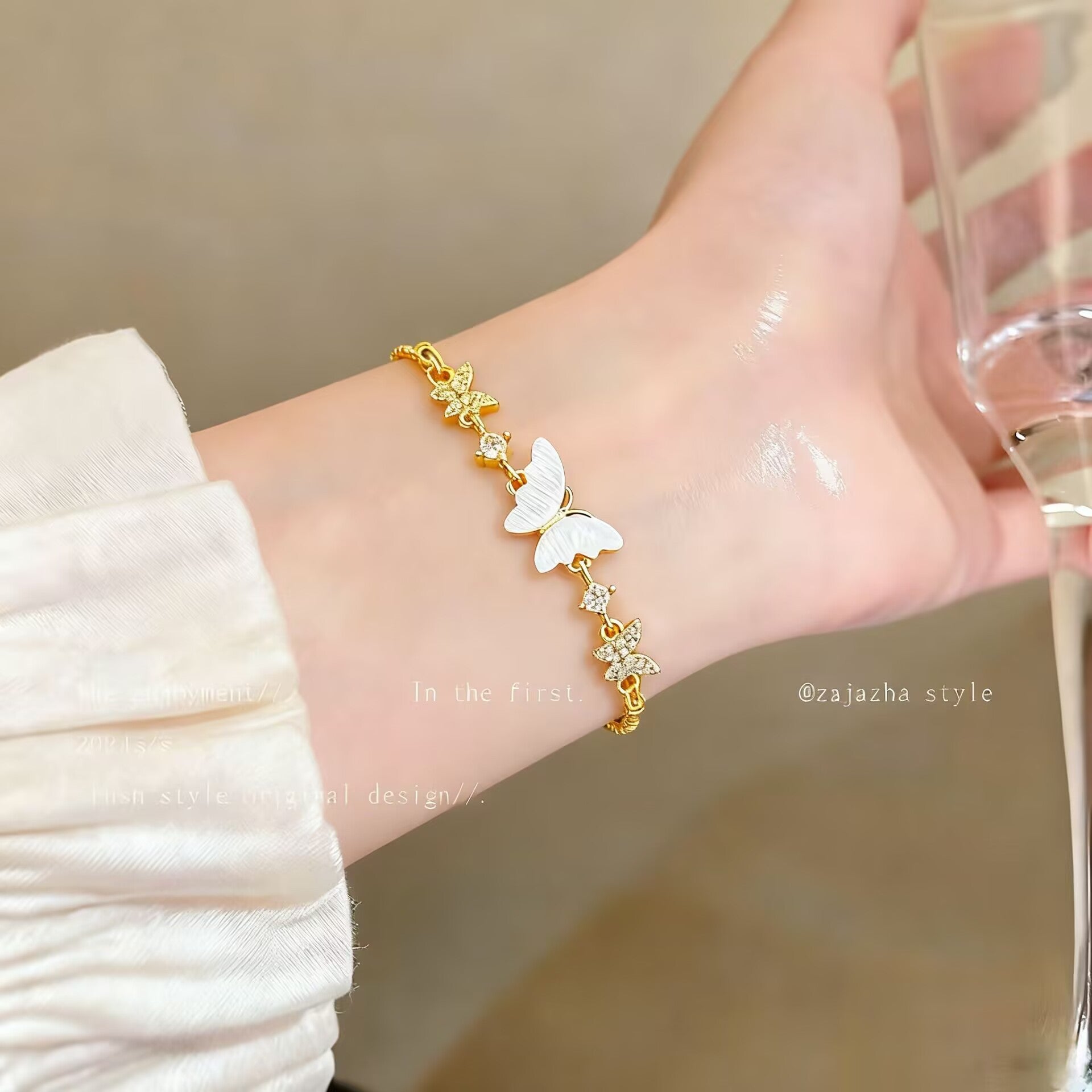 Zircon Butterfly Love Bracelet
