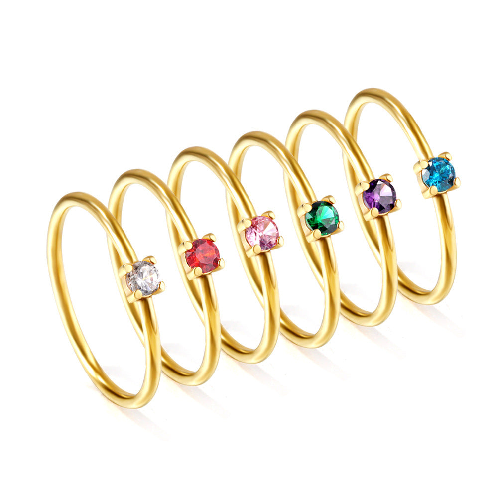 Zircon color-diamond ring