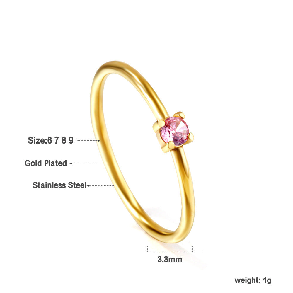 Zircon color-diamond ring