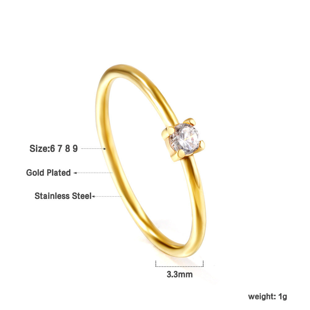 Zircon color-diamond ring