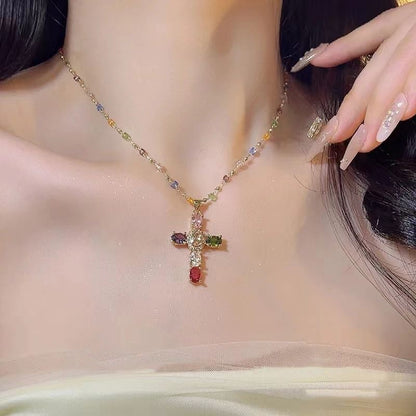 Zircon Cross Necklace