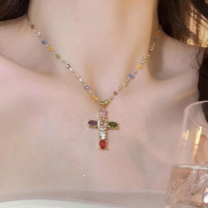 Zircon Cross Necklace
