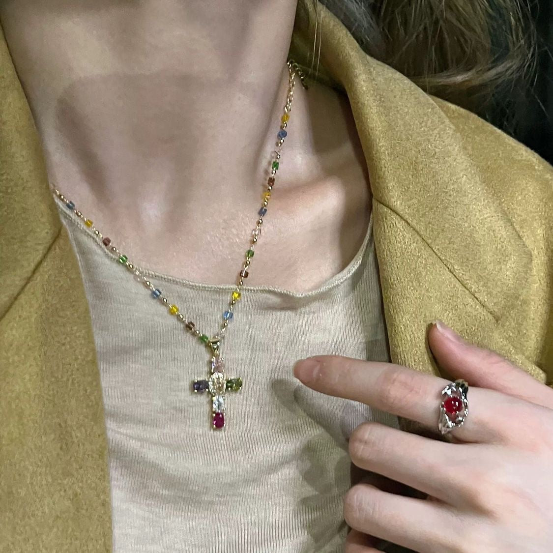 Zircon Cross Necklace