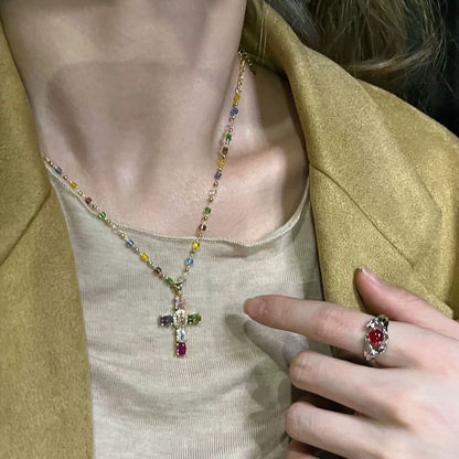 Zircon Cross Necklace
