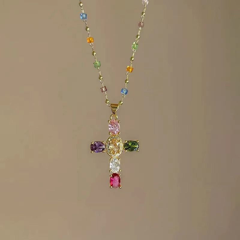 Zircon Cross Necklace