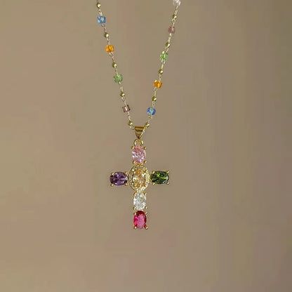 Zircon Cross Necklace