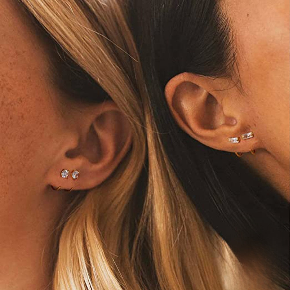 Zircon ear clips earrings