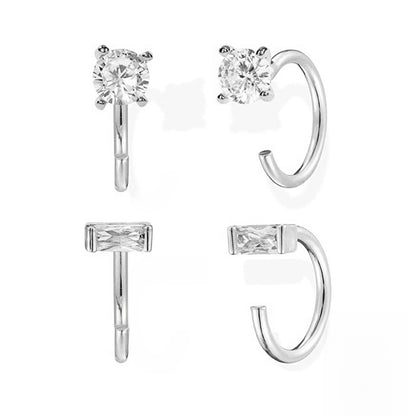 Zircon ear clips earrings