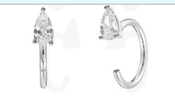 Zircon ear clips earrings