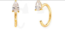 Zircon ear clips earrings