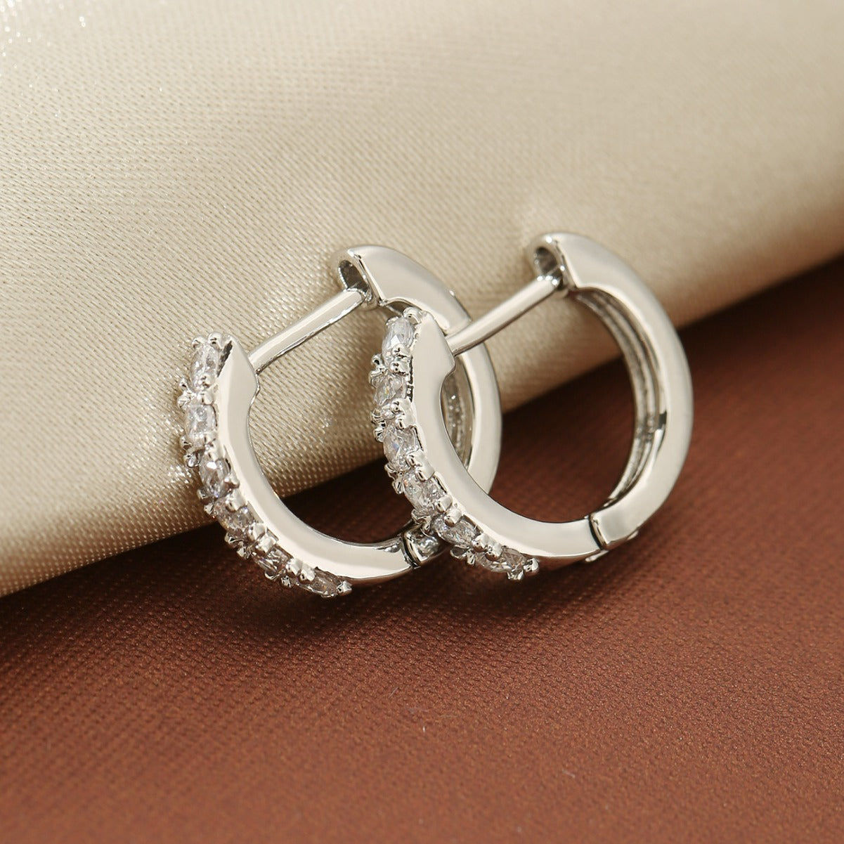 Zircon Earrings Copper Circle Ear Bone Ring