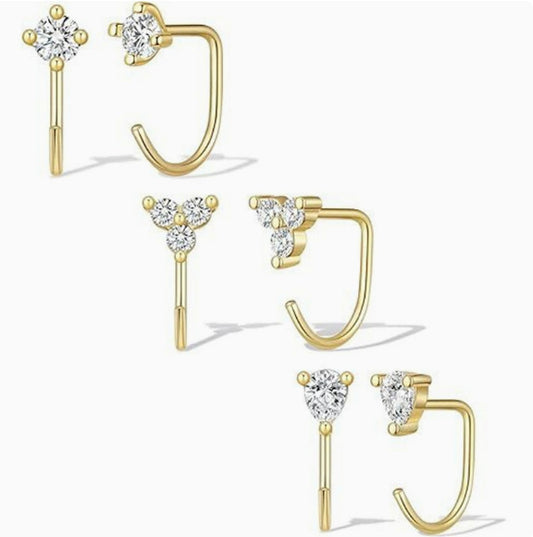 Zircon Geometric Earrings Set