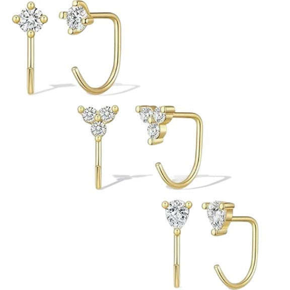 Zircon Geometric Earrings Set