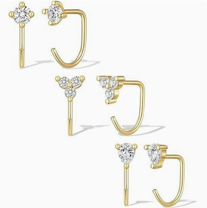 Zircon Geometric Earrings Set