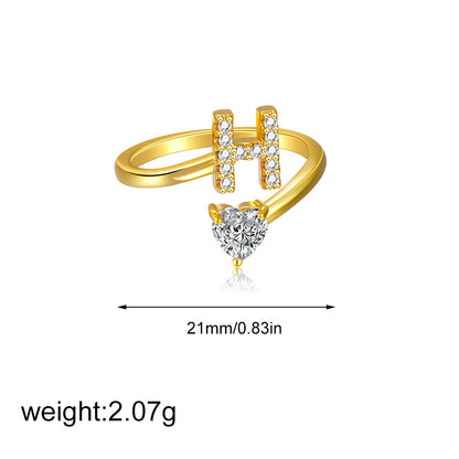 Zircon heart-shaped ring