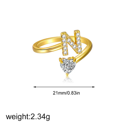 Zircon heart-shaped ring