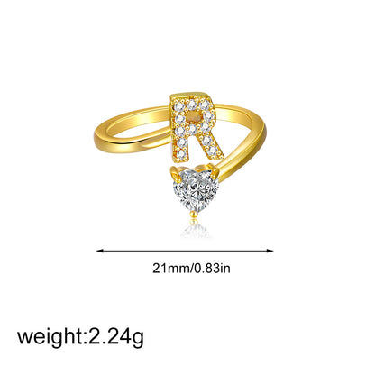 Zircon heart-shaped ring
