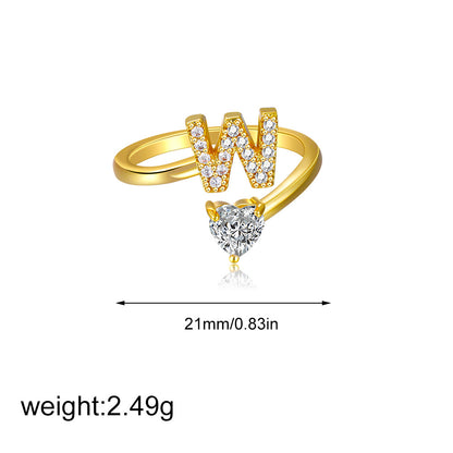 Zircon heart-shaped ring