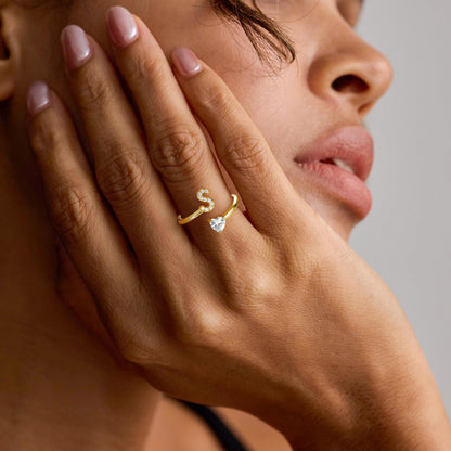 Zircon heart-shaped ring