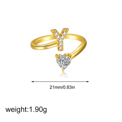 Zircon heart-shaped ring