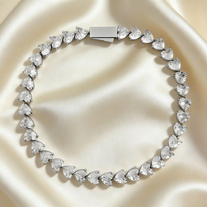 Zircon Heart Tennis Bracelet