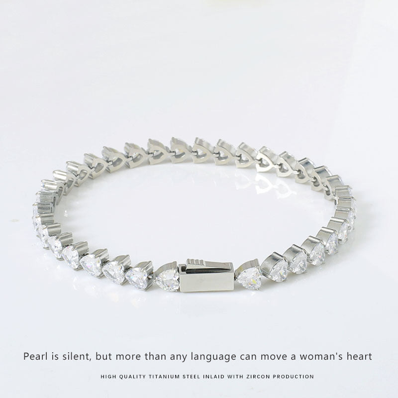 Zircon Heart Tennis Bracelet