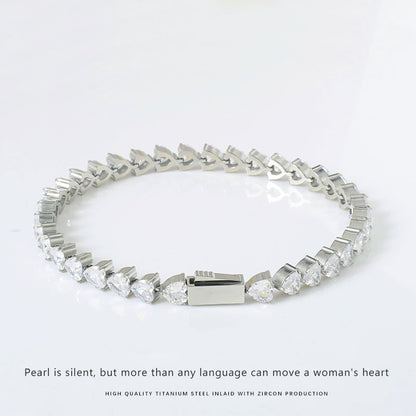 Zircon Heart Tennis Bracelet