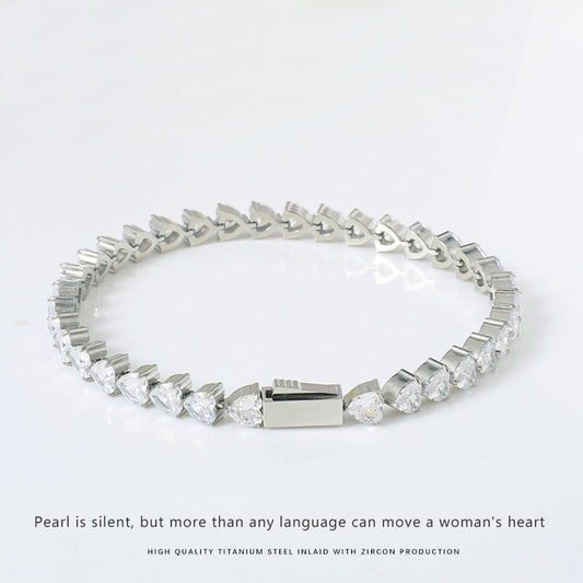 Zircon Heart Tennis Bracelet