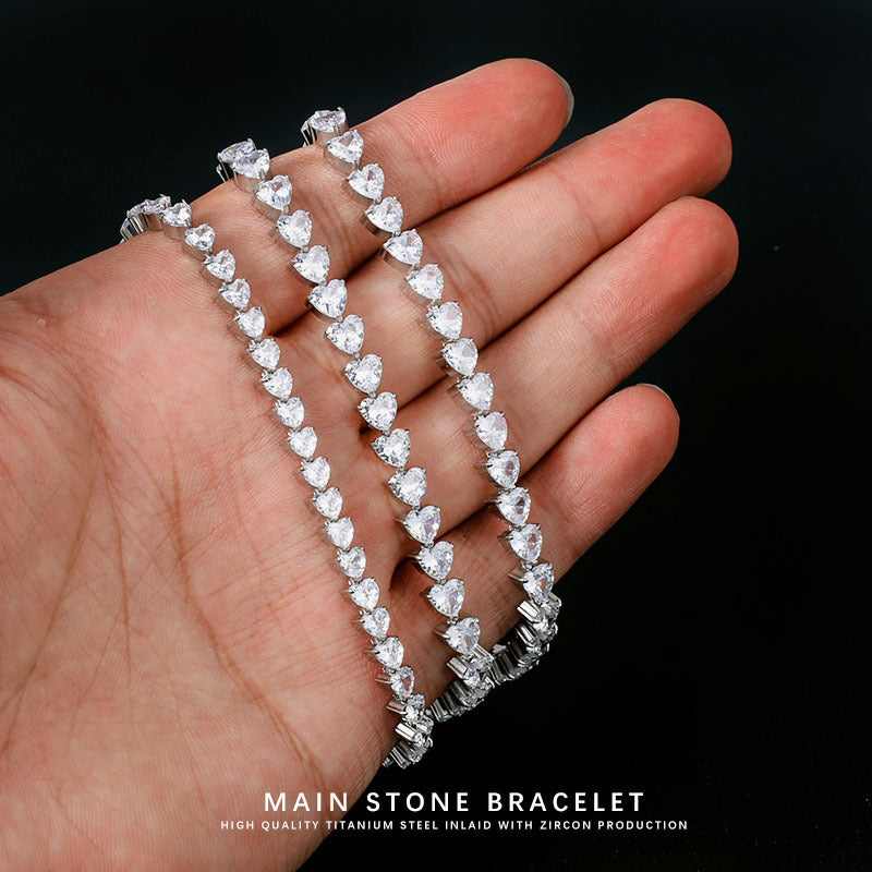Zircon Heart Tennis Bracelet