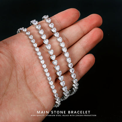 Zircon Heart Tennis Bracelet