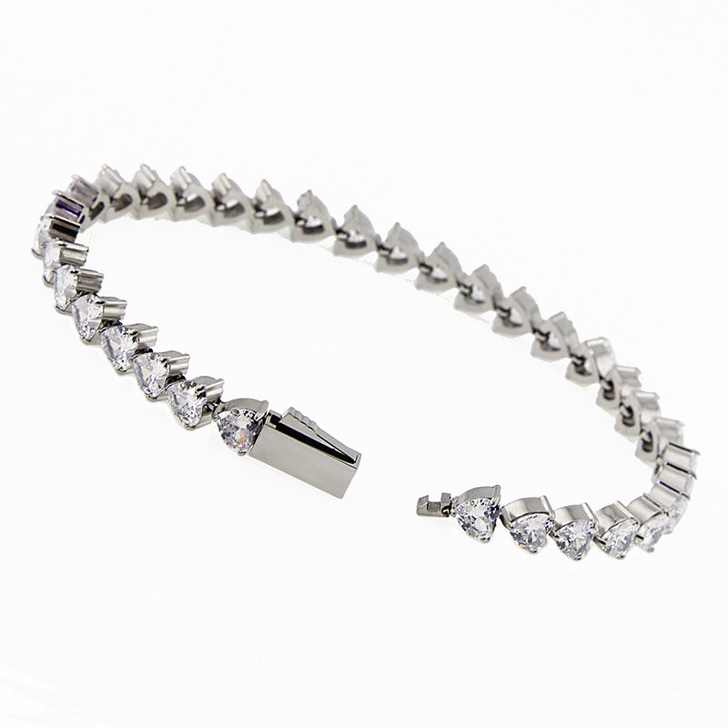 Zircon Heart Tennis Bracelet