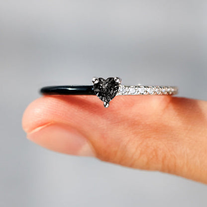 Zircon Heart Two-Tone Ring
